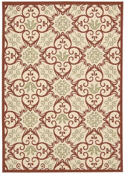 Nourison Caribbean CRB02 Ivory Rust